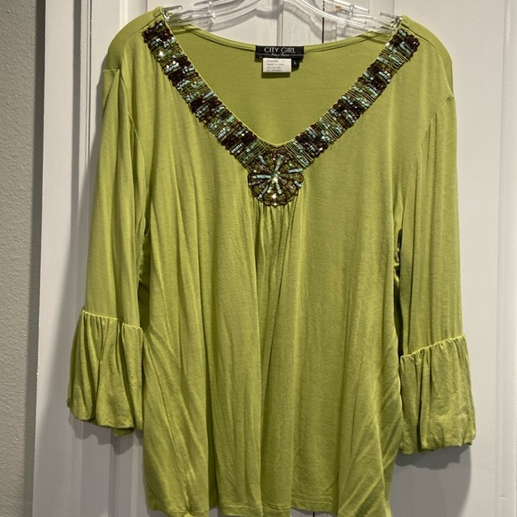 Tops - City Girl green shirt